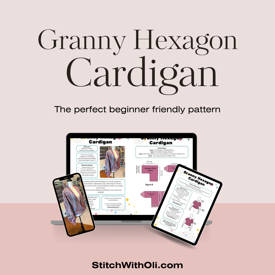 Pattern ONLY - Granny Hexagon Cardigan