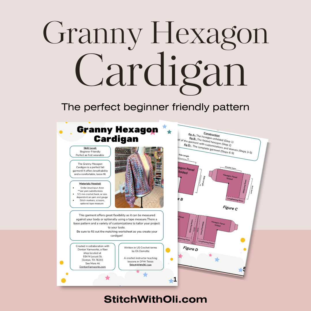 Pattern ONLY - Granny Hexagon Cardigan
